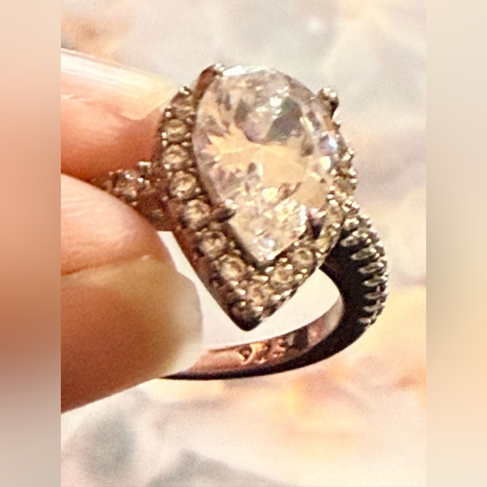 Sterling silver 2ct CZ engagement ring